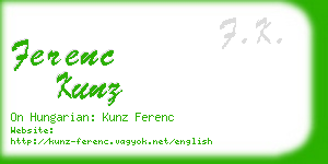 ferenc kunz business card